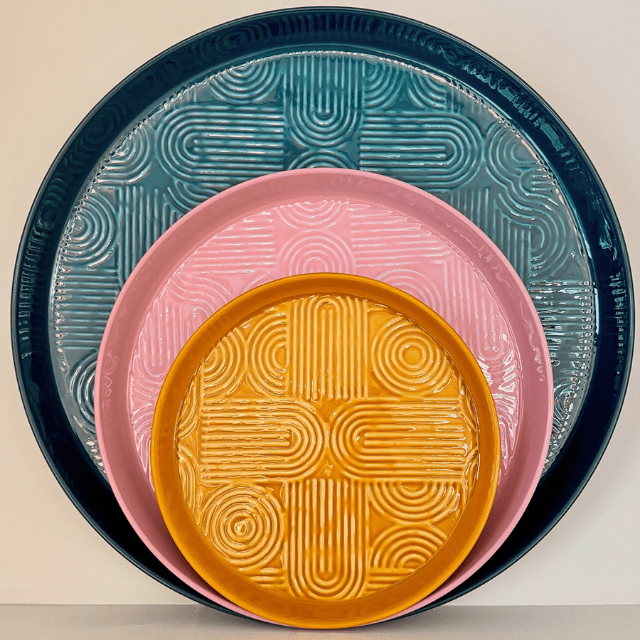 LUX PLATEAU TRAY LARGE GREEN 450mm - DYKE & DEAN