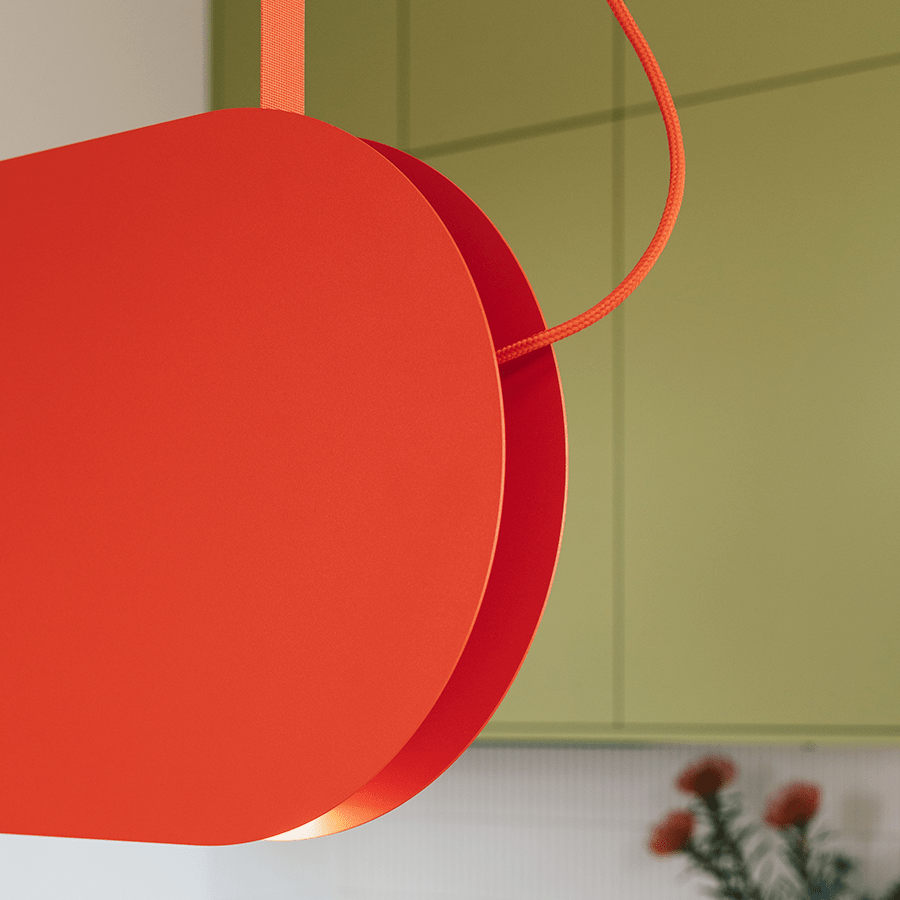 MALUMI A SUSPENSION PENDANT LIGHT RED ORANGE - DYKE & DEAN