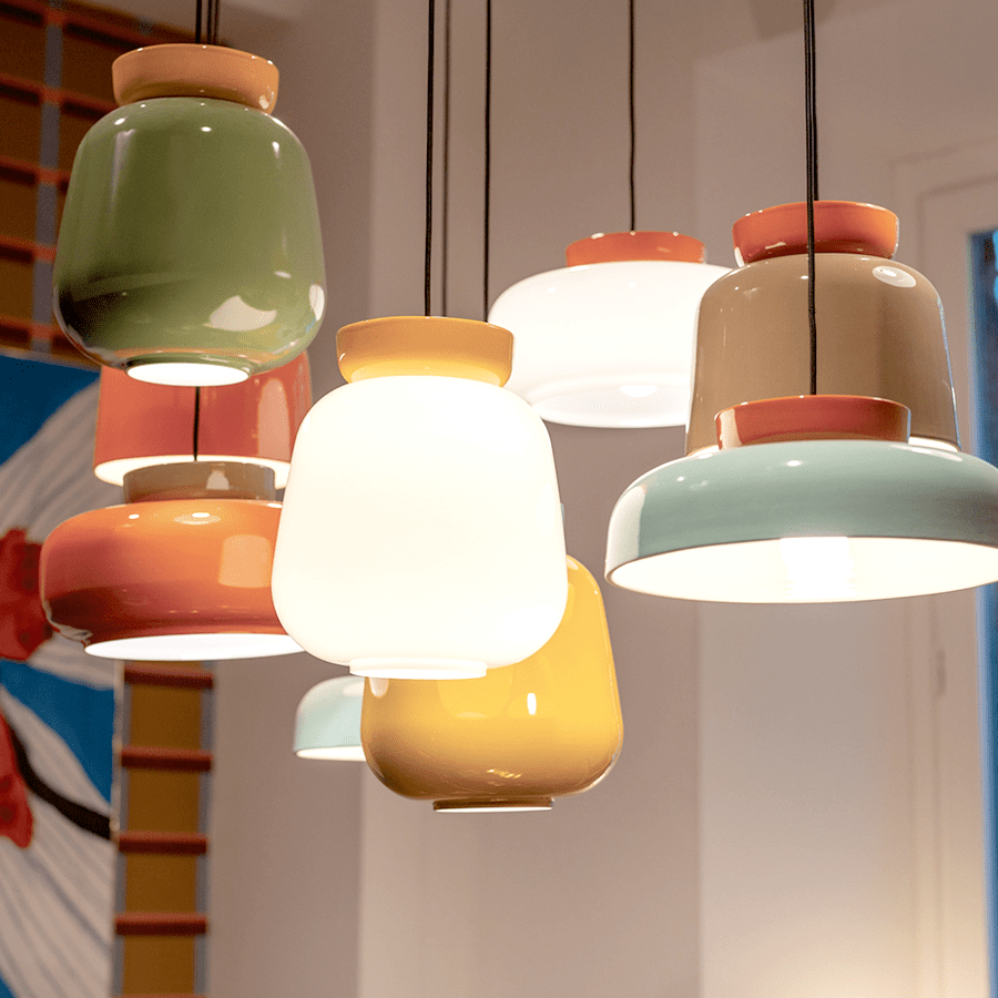 MARACANÀ CERAMIC GLASS PENDANT SHADE LAMP - DYKE & DEAN