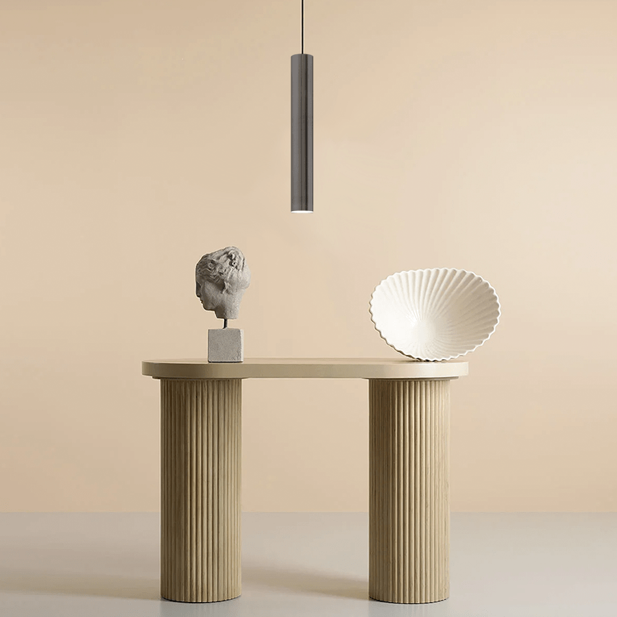 METAL TUBE BATON PENDANT LIGHT LONG GUN METAL TUBE PENDANT - DYKE & DEAN