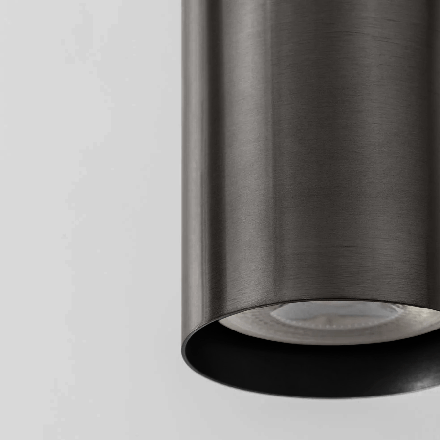 METAL TUBE BATON PENDANT LIGHT LONG GUN METAL TUBE PENDANT - DYKE & DEAN