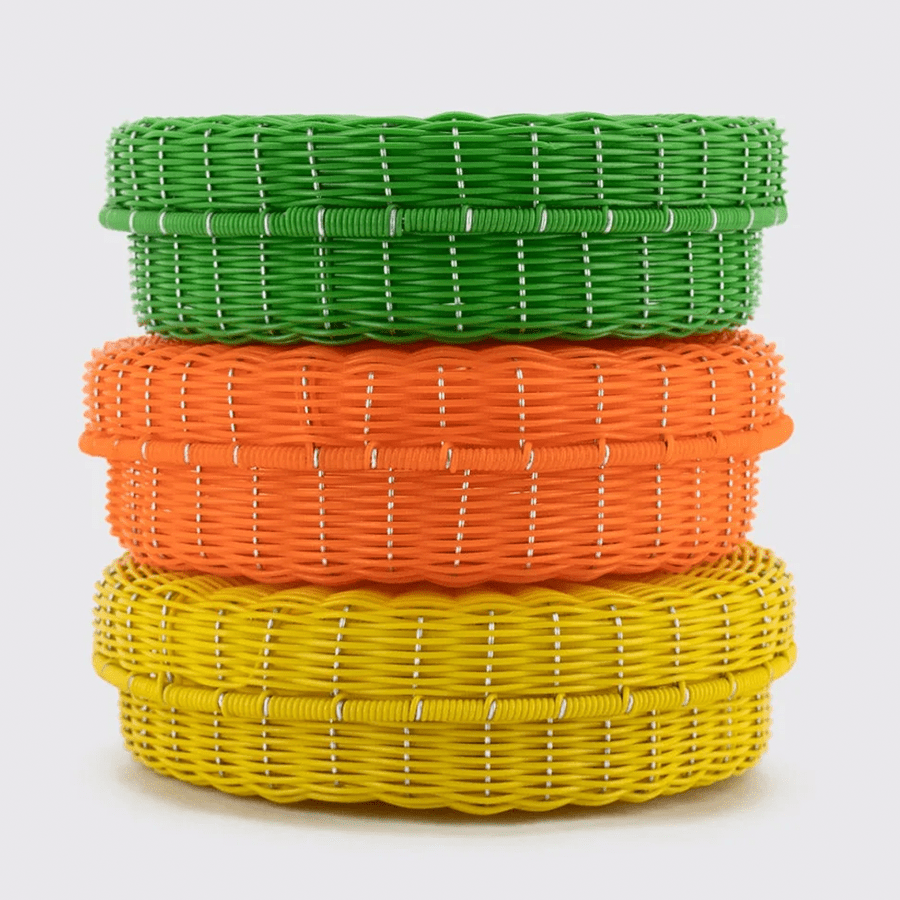 MEXICAN GREEN TORTILLA BASKET - DYKE & DEAN