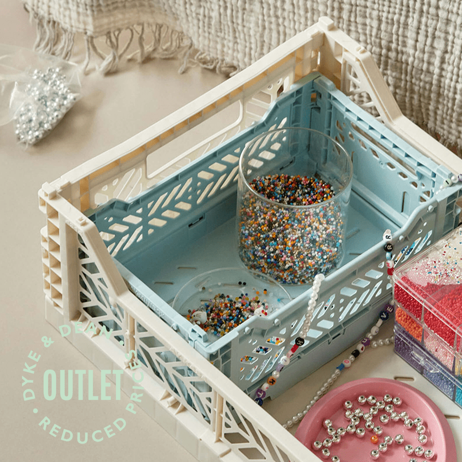 MIDI STACKING CRATE ALMOND GREEN OUTLET - DYKE & DEAN