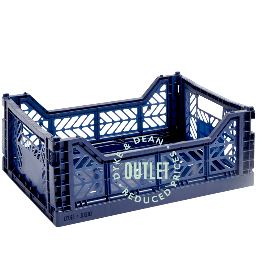 MIDI STACKING CRATE NAVY BLUE OUTLET - DYKE & DEAN