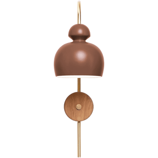 MOBO CERAMIC SWAN WALL LIGHT BRASS WALNUT - DYKE & DEAN