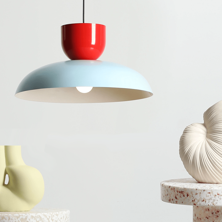 MODULAR PENDANT LIGHT DARK CREAM & DUSTY BLUE - DYKE & DEAN