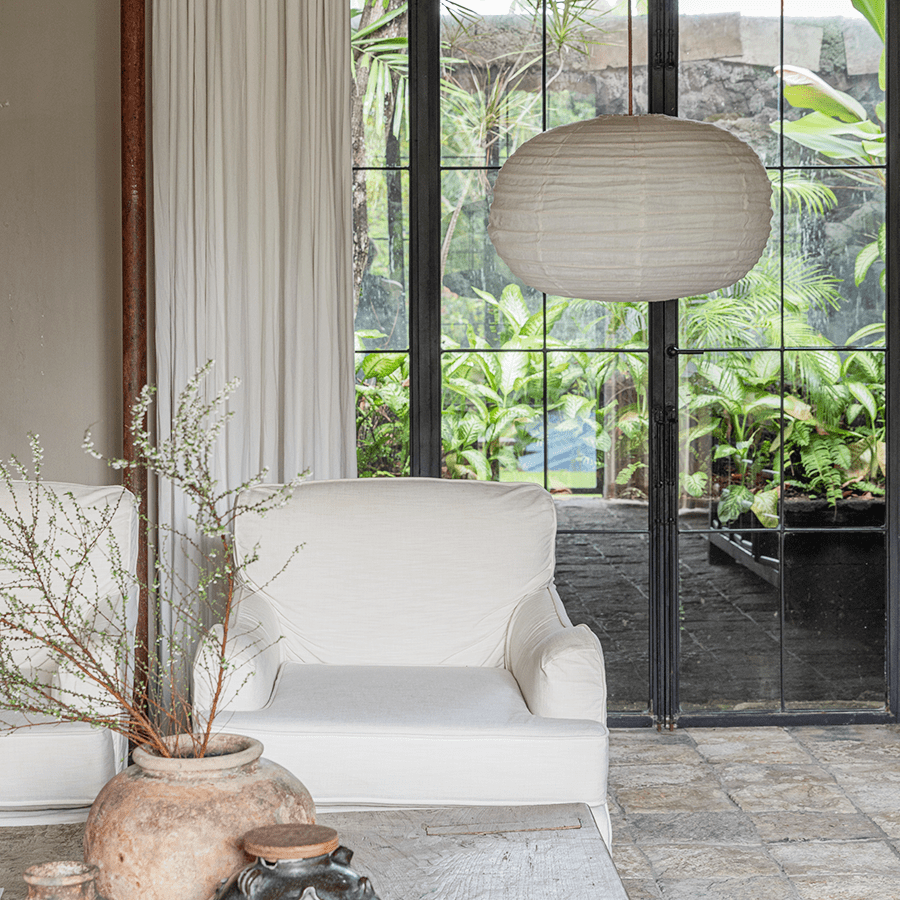 MOLA LINEN LIGHT SHADE 80CM - DYKE & DEAN