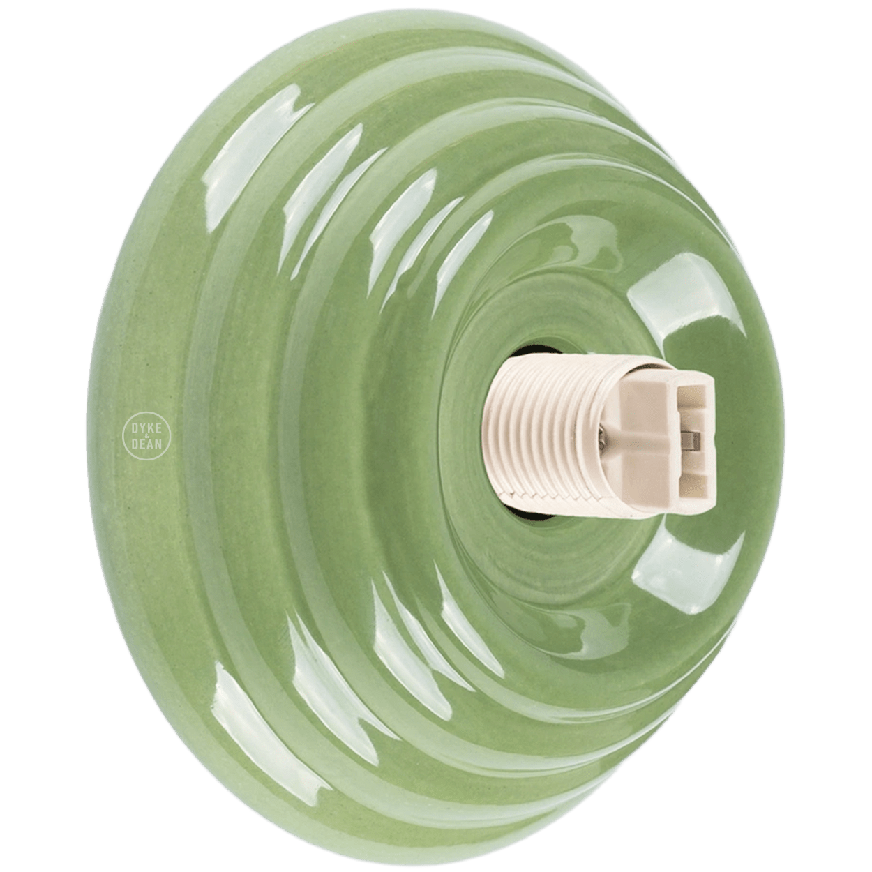 MOSS GREEN CERAMIC SCONCE WATERPROOF OPAL GLOBE CEILING LIGHT - DYKE & DEAN