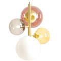 MULTI OPAL GLOBE BLOOM PENDANT LIGHT COLOUR GLASS - DYKE & DEAN