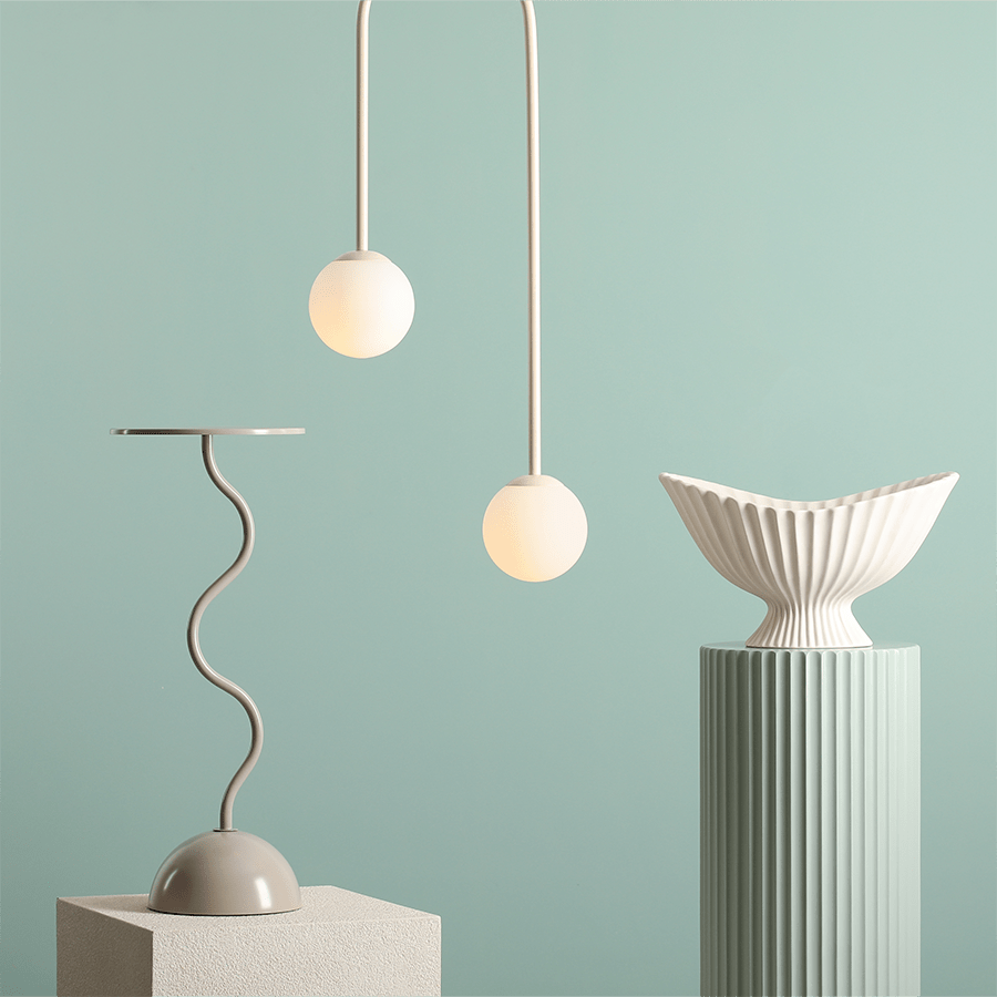 NAVE 2 GLOBE FIXED CEILING LIGHT CREAM - DYKE & DEAN