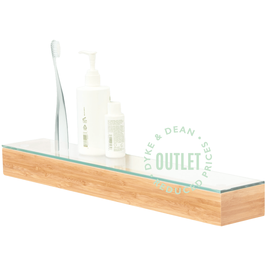 OAK SLIMLINE SHELF WITH GLASS TOP OUTLET - DYKE & DEAN