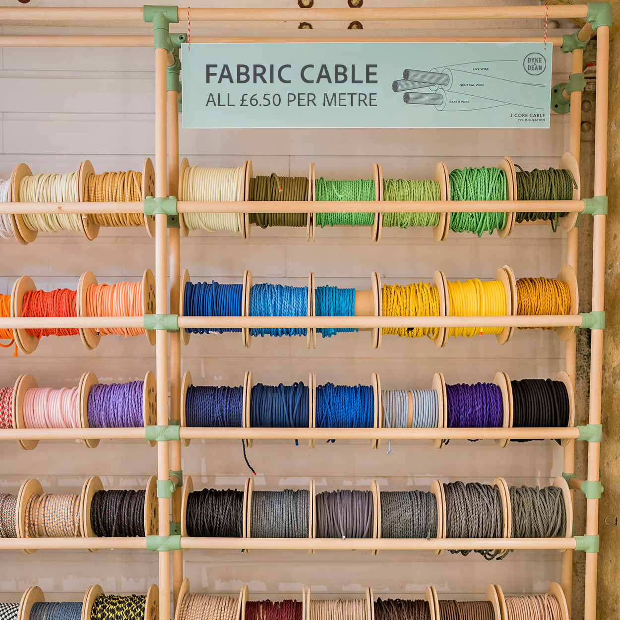 OFF WHITE FABRIC CABLE - DYKE & DEAN