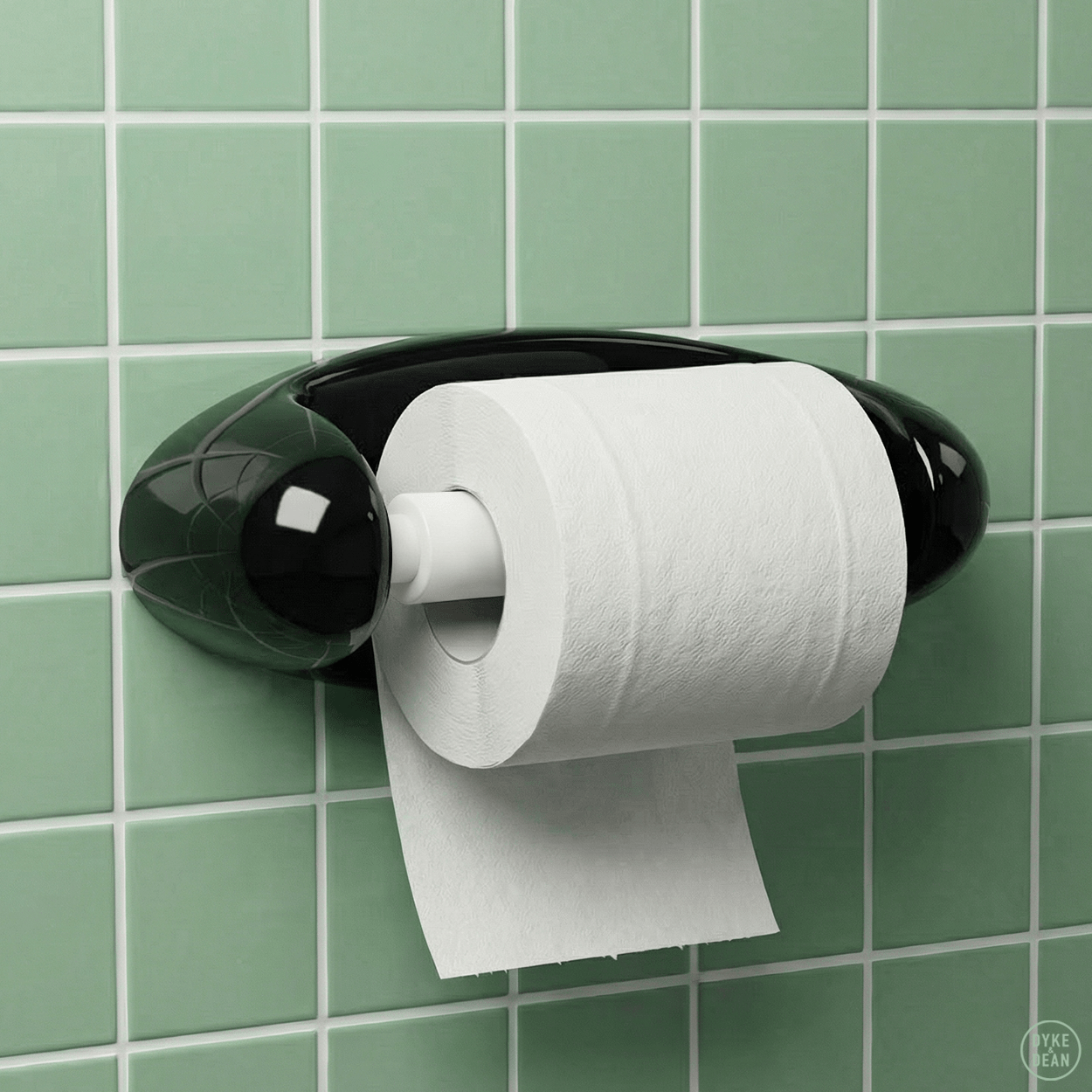 OPEN PORCELAIN TOILET PAPER HOLDER BLACK - DYKE & DEAN