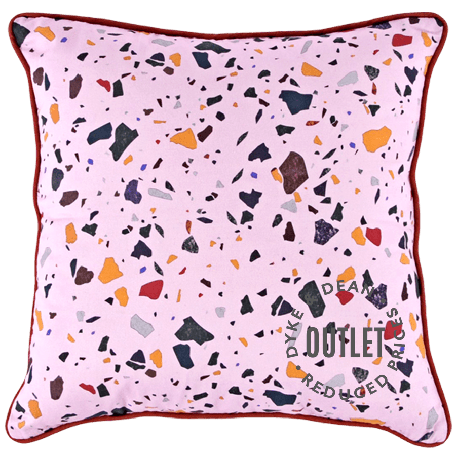 PINK & MULTI COLOUR TERRAZZO SQUARE CUSHION OUTLET - DYKE & DEAN