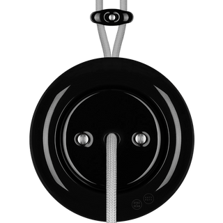PORCELAIN KATY PATY COLONA ROUND SURFACE MOUNTED CABLE GLAND SOCKET BLACK - DYKE & DEAN