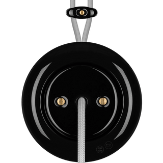 PORCELAIN KATY PATY COLONA ROUND SURFACE MOUNTED CABLE GLAND SOCKET BLACK - DYKE & DEAN