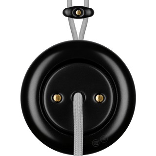 PORCELAIN KATY PATY COLONA ROUND SURFACE MOUNTED CABLE GLAND SOCKET MATTE BLACK - DYKE & DEAN