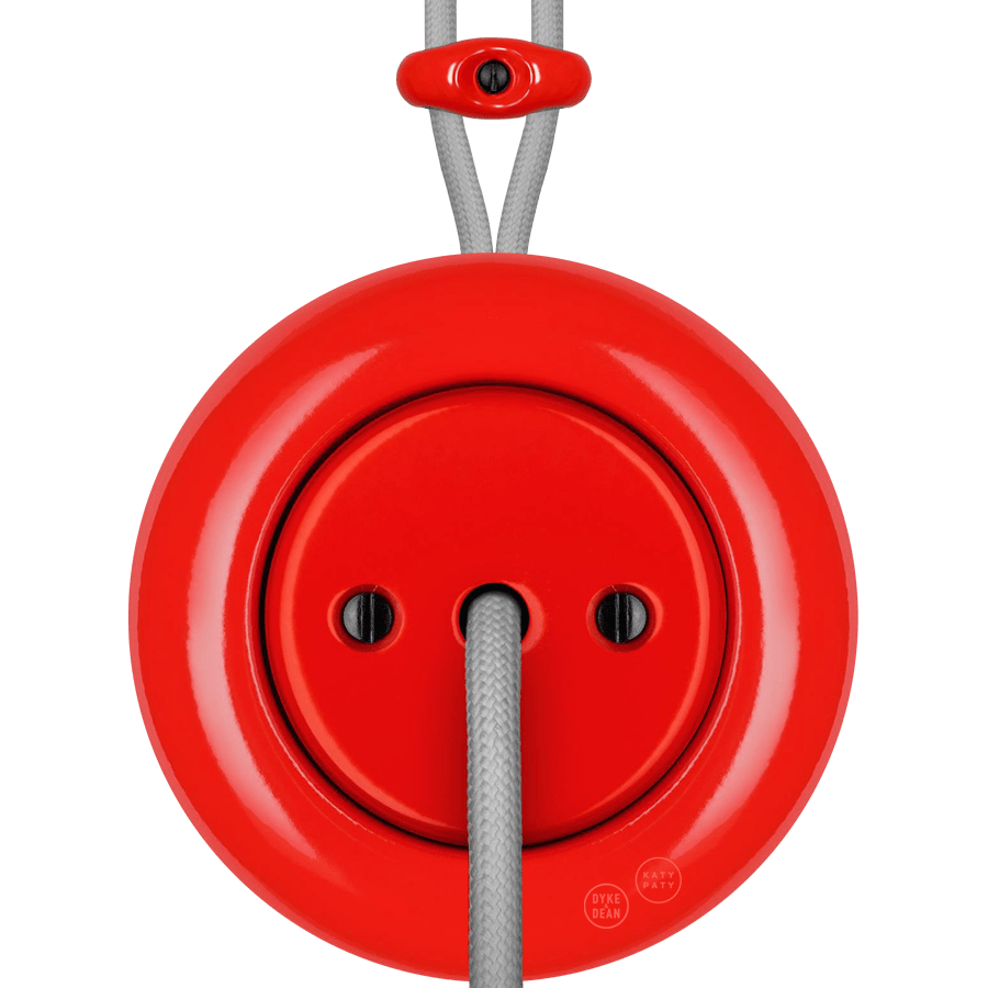 PORCELAIN KATY PATY COLONA ROUND SURFACE MOUNTED CABLE GLAND SOCKET RED - DYKE & DEAN