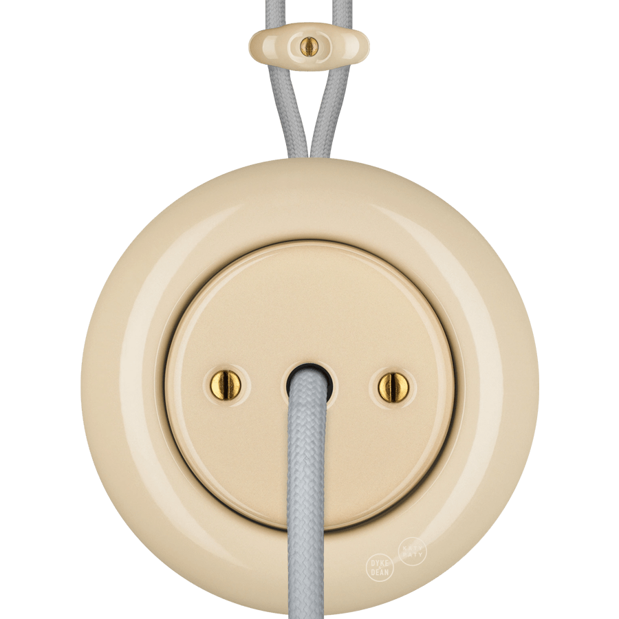 PORCELAIN KATY PATY COLONA ROUND SURFACE MOUNTED CABLE GLAND SOCKET SAND - DYKE & DEAN