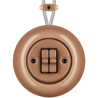 PORCELAIN KATY PATY COLONA ROUND SURFACE MOUNTED DOUBLE TOGGLE BUTTON SWITCH DERMA - DYKE & DEAN