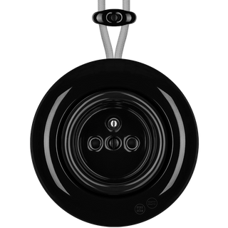 PORCELAIN KATY PATY COLONA ROUND SURFACE MOUNTED EURO SOCKET BLACK - DYKE & DEAN