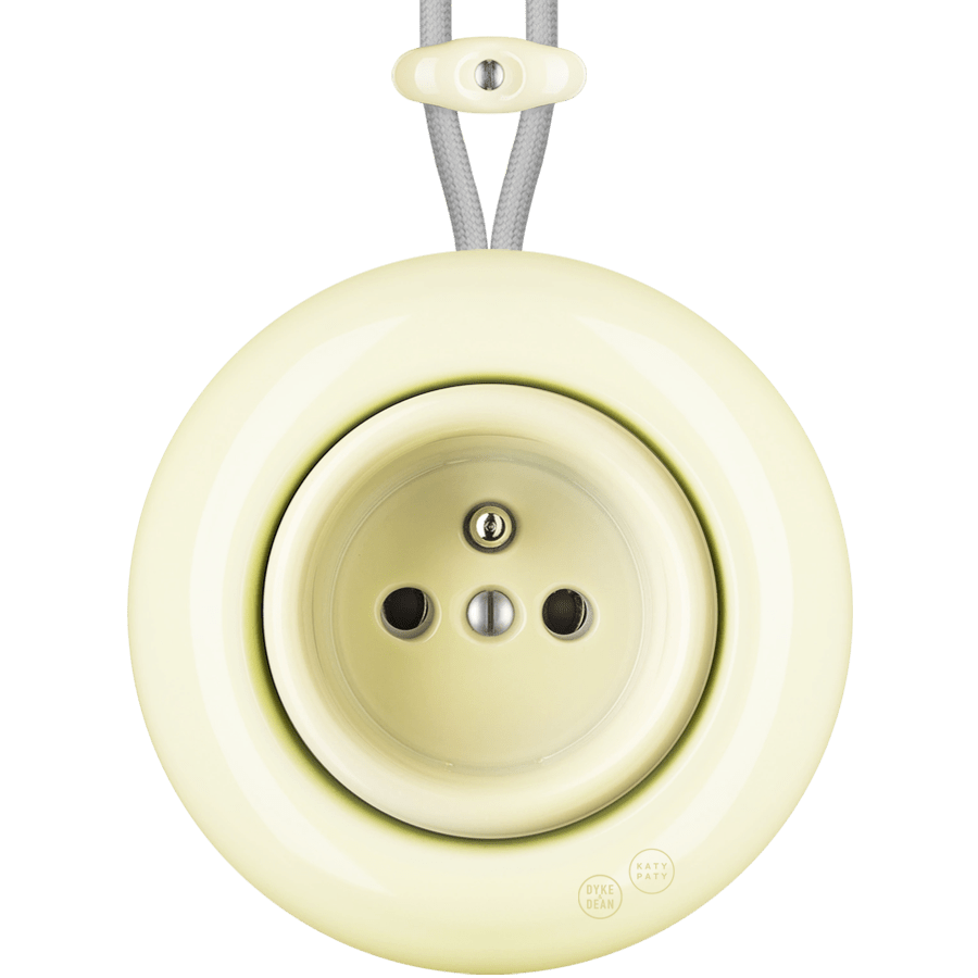 PORCELAIN KATY PATY COLONA ROUND SURFACE MOUNTED EURO SOCKET VANILLA - DYKE & DEAN