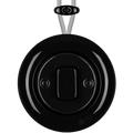 PORCELAIN KATY PATY COLONA ROUND SURFACE MOUNTED FAT BUTTON SWITCH BLACK - DYKE & DEAN