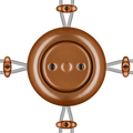 PORCELAIN KATY PATY COLONA ROUND SURFACE MOUNTED JUNCTION BOX COPPER - DYKE & DEAN