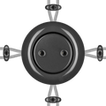PORCELAIN KATY PATY COLONA ROUND SURFACE MOUNTED JUNCTION BOX DARK GREY - DYKE & DEAN