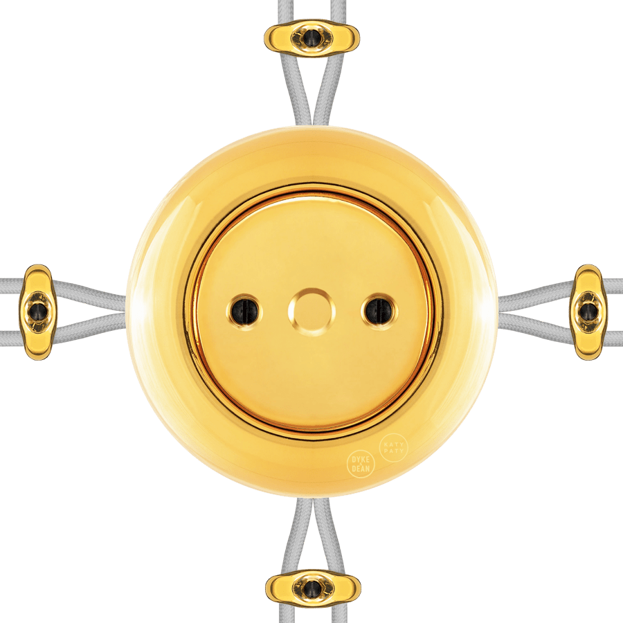 PORCELAIN KATY PATY COLONA ROUND SURFACE MOUNTED JUNCTION BOX GOLD - DYKE & DEAN