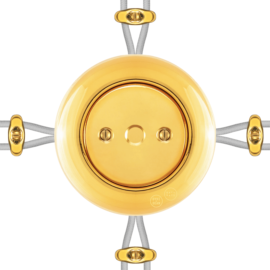 PORCELAIN KATY PATY COLONA ROUND SURFACE MOUNTED JUNCTION BOX GOLD - DYKE & DEAN