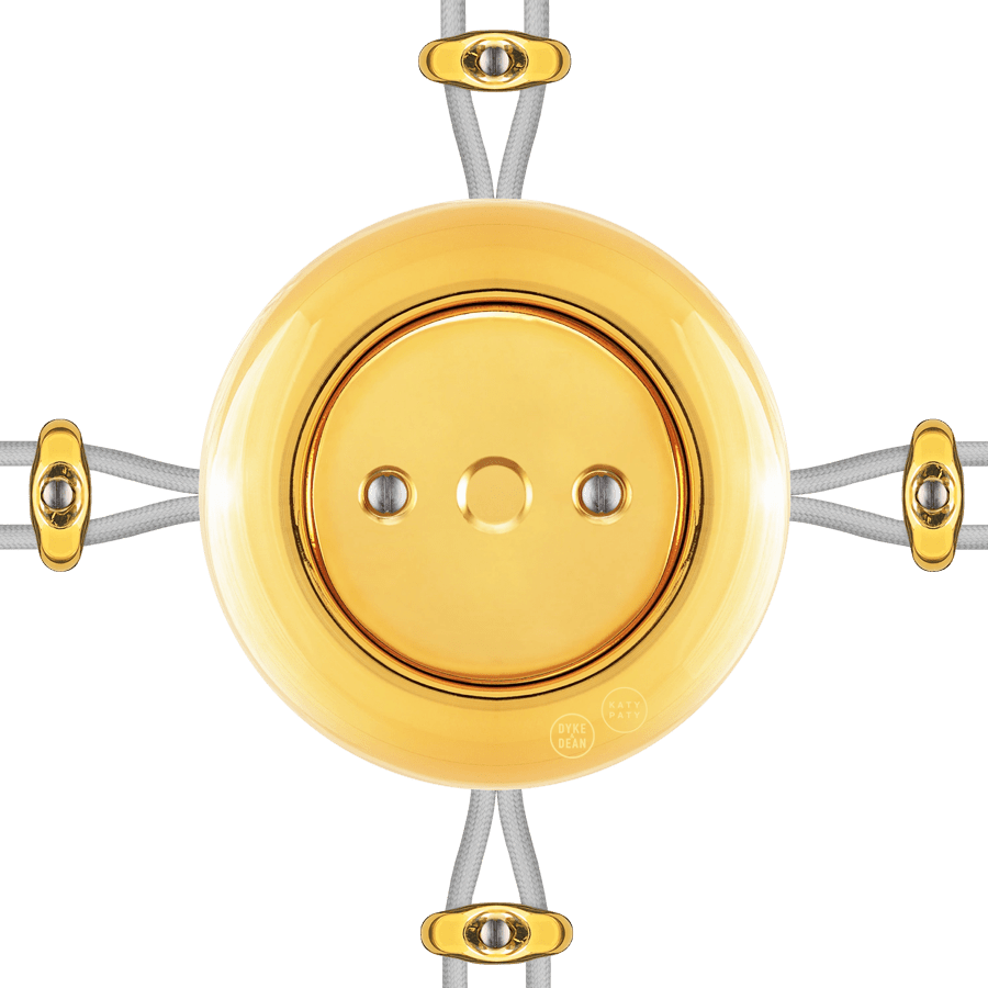 PORCELAIN KATY PATY COLONA ROUND SURFACE MOUNTED JUNCTION BOX GOLD - DYKE & DEAN