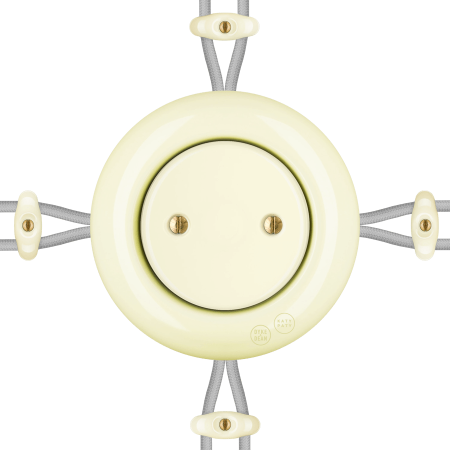 PORCELAIN KATY PATY COLONA ROUND SURFACE MOUNTED JUNCTION BOX VANILLA - DYKE & DEAN