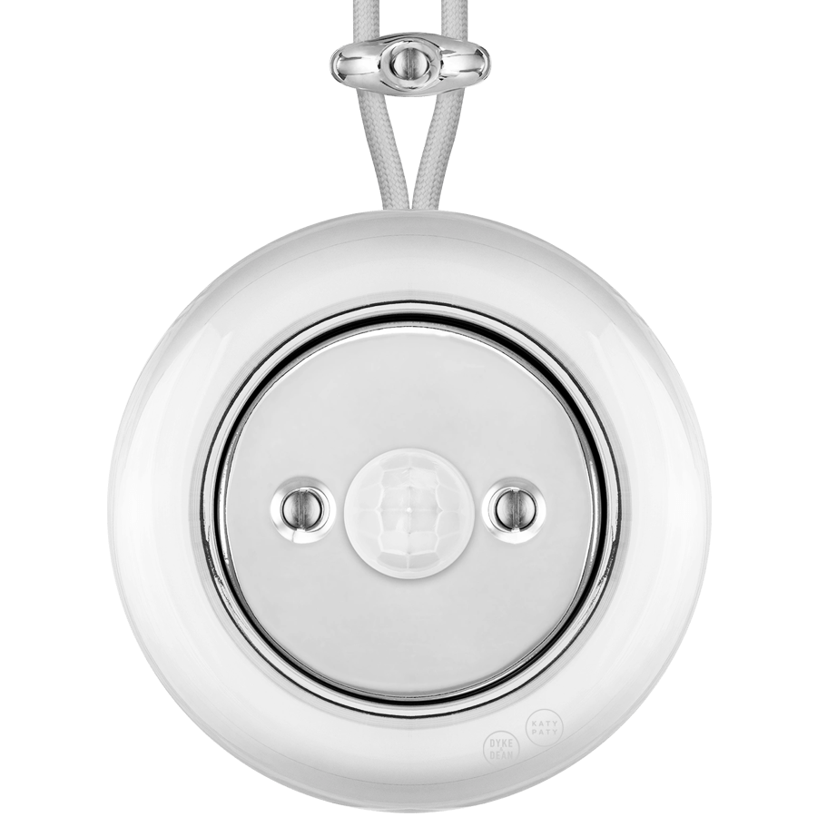 PORCELAIN KATY PATY COLONA ROUND SURFACE MOUNTED MOTION SENSOR CHROME - DYKE & DEAN