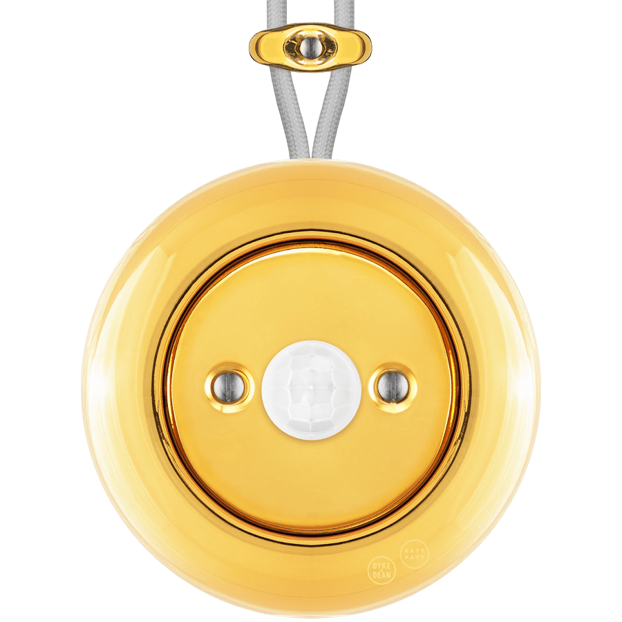 PORCELAIN KATY PATY COLONA ROUND SURFACE MOUNTED MOTION SENSOR GOLD - DYKE & DEAN