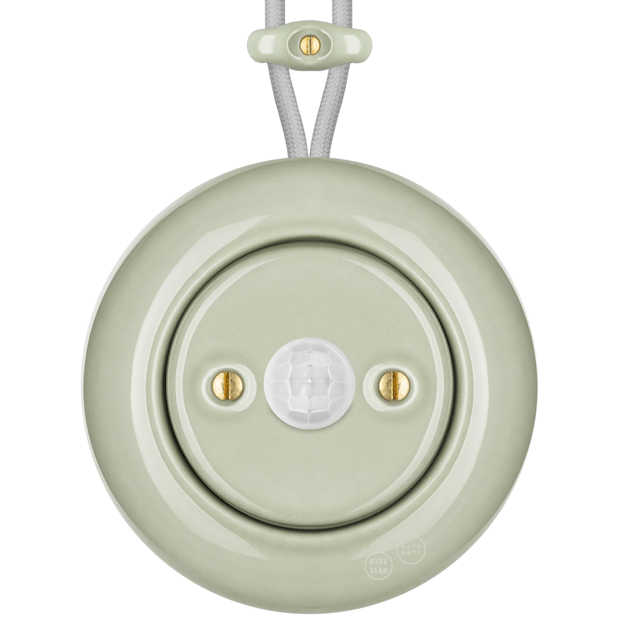 PORCELAIN KATY PATY COLONA ROUND SURFACE MOUNTED MOTION SENSOR GREY GREEN - DYKE & DEAN