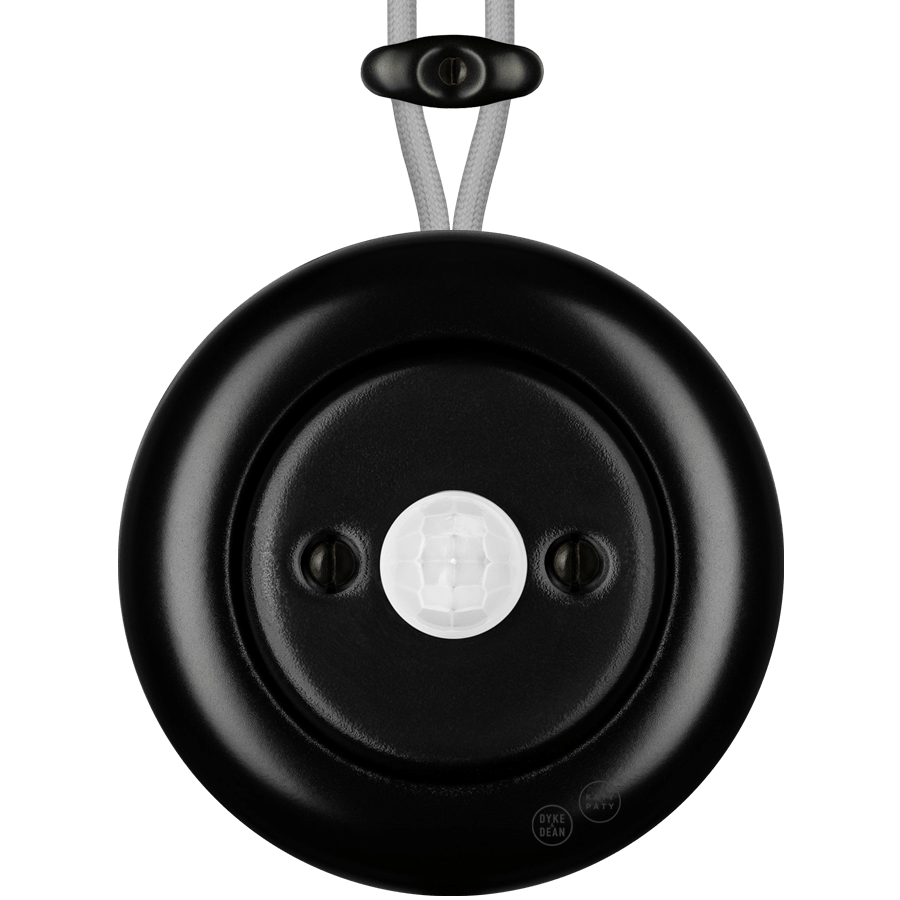 PORCELAIN KATY PATY COLONA ROUND SURFACE MOUNTED MOTION SENSOR MATTE BLACK - DYKE & DEAN