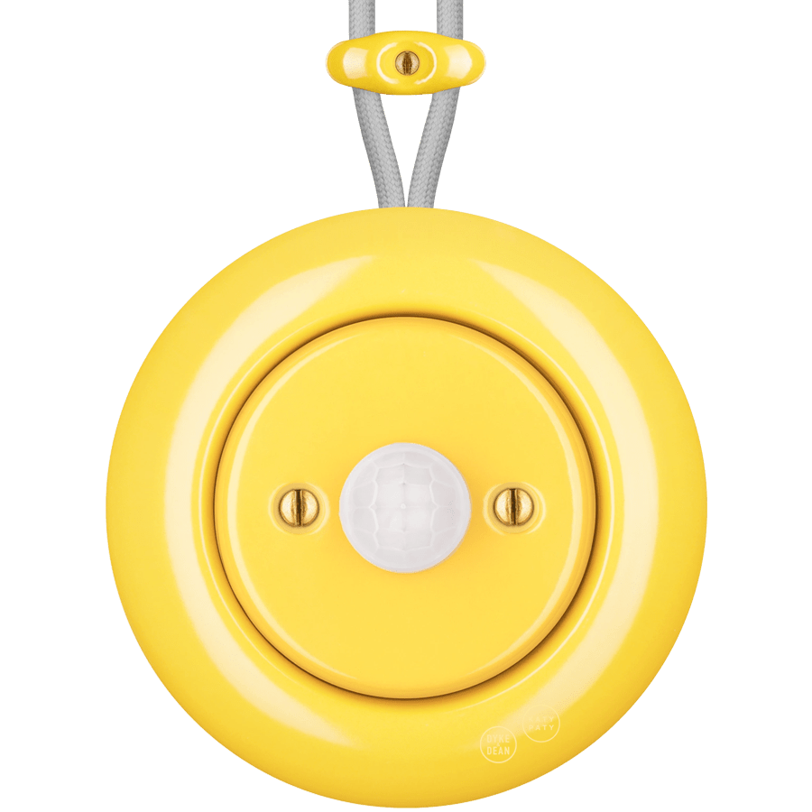 PORCELAIN KATY PATY COLONA ROUND SURFACE MOUNTED MOTION SENSOR YELLOW - DYKE & DEAN
