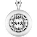 PORCELAIN KATY PATY COLONA ROUND SURFACE MOUNTED SCHUKO SOCKET CHROME - DYKE & DEAN
