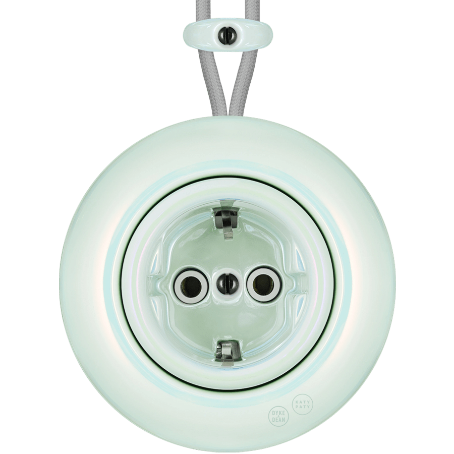 PORCELAIN KATY PATY COLONA ROUND SURFACE MOUNTED SCHUKO SOCKET CONCHA - DYKE & DEAN