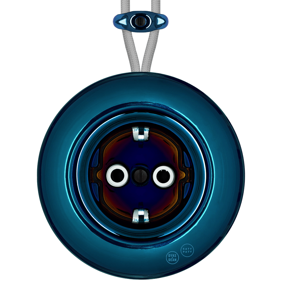 PORCELAIN KATY PATY COLONA ROUND SURFACE MOUNTED SCHUKO SOCKET DARK BLUE - DYKE & DEAN