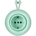 PORCELAIN KATY PATY COLONA ROUND SURFACE MOUNTED SCHUKO SOCKET MINT GREEN - DYKE & DEAN