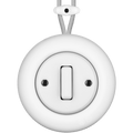 PORCELAIN KATY PATY COLONA ROUND SURFACE MOUNTED SLIM BUTTON SWITCH MATTE WHITE - DYKE & DEAN