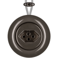 PORCELAIN KATY PATY COLONA ROUND SURFACE MOUNTED SWISS SOCKET BROWN - DYKE & DEAN