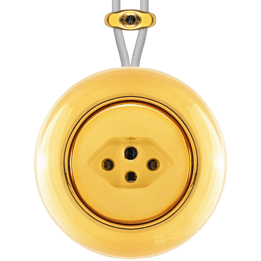 PORCELAIN KATY PATY COLONA ROUND SURFACE MOUNTED SWISS SOCKET GOLD - DYKE & DEAN