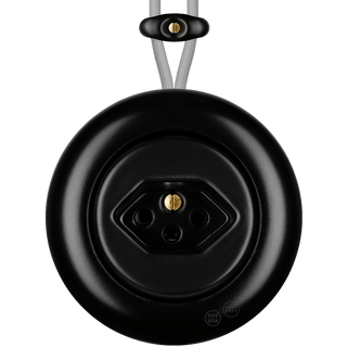 PORCELAIN KATY PATY COLONA ROUND SURFACE MOUNTED SWISS SOCKET MATTE BLACK - DYKE & DEAN