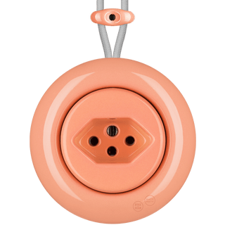 PORCELAIN KATY PATY COLONA ROUND SURFACE MOUNTED SWISS SOCKET SALMON PINK - DYKE & DEAN