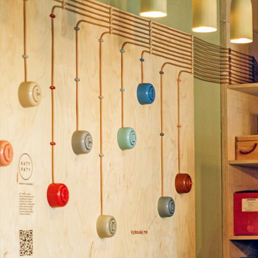 PORCELAIN KATY PATY COLONA ROUND SURFACE MOUNTED SWISS SOCKET SKY BLUE - DYKE & DEAN