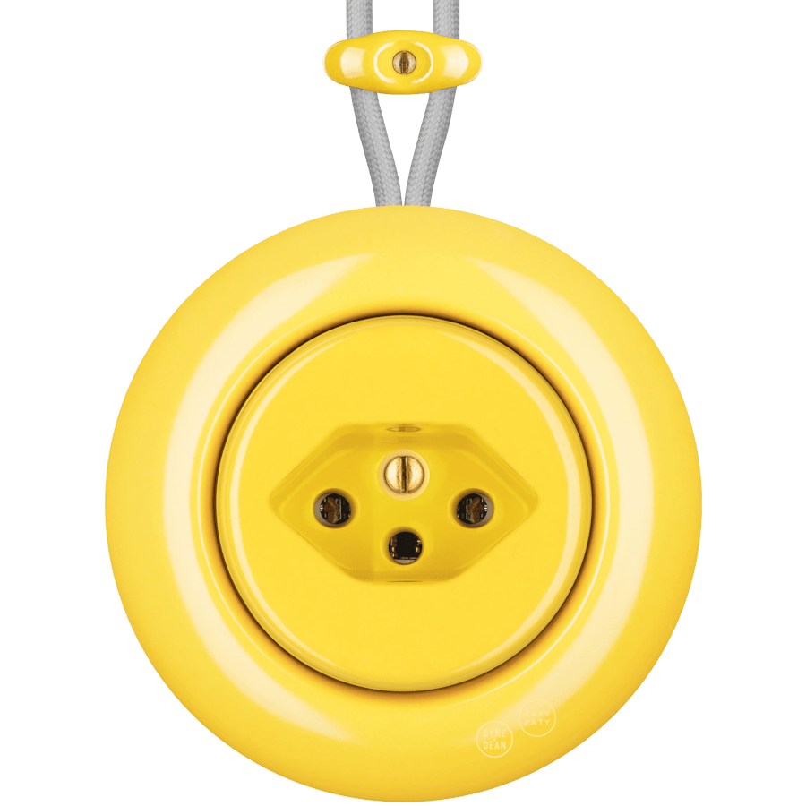 PORCELAIN KATY PATY COLONA ROUND SURFACE MOUNTED SWISS SOCKET YELLOW - DYKE & DEAN