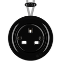 PORCELAIN KATY PATY COLONA ROUND SURFACE MOUNTED UK SOCKET BLACK - DYKE & DEAN